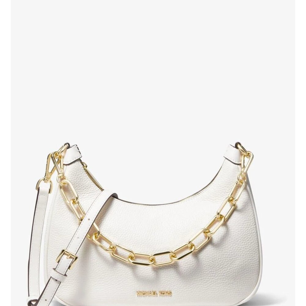 Michael Kors - Kora Medium Pebbled Shoulder Bag - White